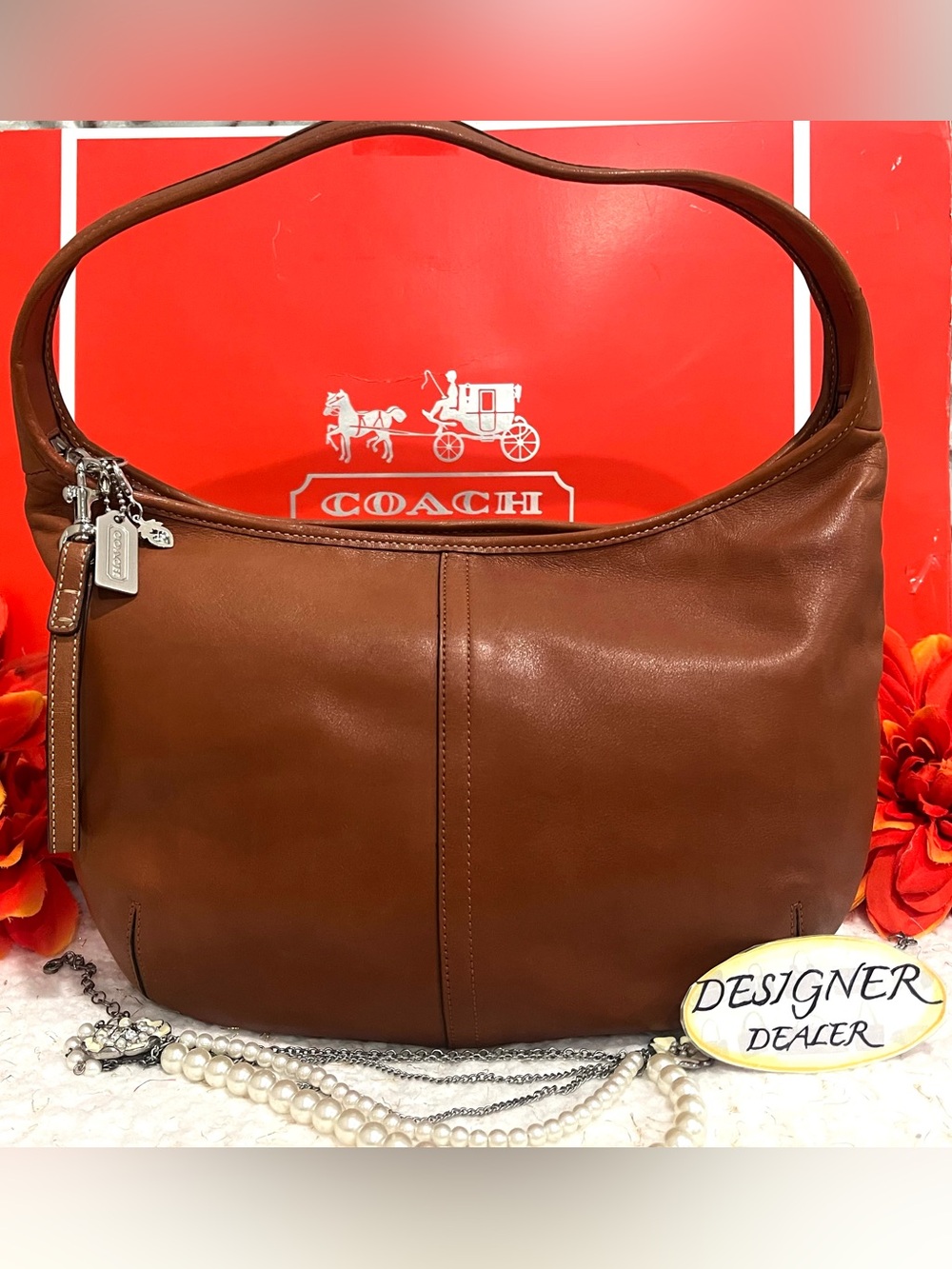 COACH Vintage Ergo British Tan Leather Hobo Shoulder Bag 9226 EUC!
